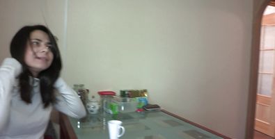 Wonderful brunette bombshell blows hung boyfriend