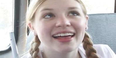 Sex appeal barely legal blonde Brett is ready to suck a big and hard beef bayonet