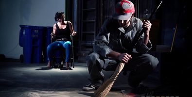 Cute busty latina Eva Angelina is getting her slit eaten on the couch before riding fuck stick