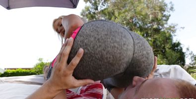 Spicy booty blonde maiden Kylie Paige enjoyed while guy was banging her from the back