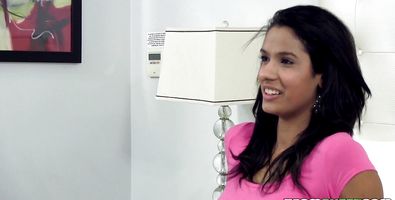 Wanton teenie Karmen Bella got fingered from the back and then gave a handjob to fuckmate