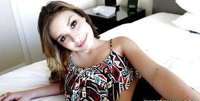 Prodigious Carmen Caliente impales her tight pussy on a long throbbing cock